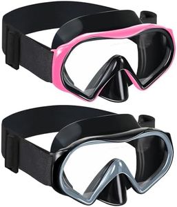 Aegend 2-Pack Snorkel Mask Goggles with Nose Cover with Adjustable Soft Knitted Strap, Panoramic 180°View, Anti-Fog Anti-Leak Swim Goggles with Adult&Youth Replacement Snorkeling Gear-Mask Only