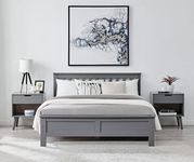 Furniturebox UK Double Bed Frame - Azure Wooden Grey/White Bed Frame Beautifully Crafted From Solid Pine - Modern & Minimalist Double Bed Frame (Double Bed Frame Only)