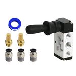 GHM PNEUMATIC 1/4"NPT 5 Way 2 Postion Lever Operated Valve Pneumatic Manual Valve Manual Control 4H210-08