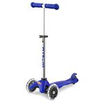 Micro Scooters | Mini Micro Plus LED Children's Scooter | Handlebar Adjustable | Light Up Wheels | 2-5yrs | Boys & Girls | Blue