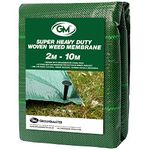 GroundMaster 125gsm Super Heavy Duty Weed Control Fabric - Extra Strong Garden Driveway Green Cover Membrane (2m x 10m)