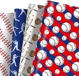 JOINFANXIN 12 Sheets of Sports Baseball Wrapping Paper, Gift Wrap for Kids' Birthdays, Holiday Parties, DIY Crafts (27 x 20 inches each)