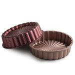 Kalmia Home's bundt Cake pan Elevate Your Baking with The bundt pan– Professional and Higher Durability bundt Cake pan nonstick, Oven-Safe up to 400°F (Daisy, Bordeaux)