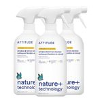 ATTITUDE Window & Mirror Cleaner, EWG Verified, Plant- & Mineral-Based, Vegan & Streak-Free Glass Spray, Made in Canada, Citrus Zest Scent, 800 mL (Pack of 3)