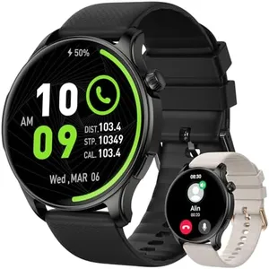 Smart Watch for Men Women Fitness: Waterproof Make/Answer Call Smart Watches for Men Digital Mens Watches Run Smartwatch Android Phones iPhone Samsung Compatible Heart Rate Monitor Step Tracker Black