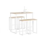 SoBuy OGT15-WN, Bar Set-1 Bar Table and 4 Stools, Home Kitchen Breakfast Bar Set Furniture Dining Set, White and Natural