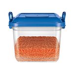 MILTON Silo 14 Plastic Storage Containers with Side Lock Handles, 1 Piece, 14.45 Litres, Blue, Transparent Boxes, Stackable and Nestable Dabba, Kitchen Containers for Grains, Cereals, Atta Box