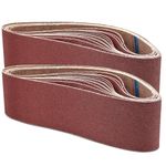 12 PCS Sanding Belts 4x36, Aluminum Oxide Sandpaper Assortment, 3 Each of 40 80 120 240 Grits