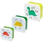 Puckator Dinosauria Jr Set of 3 Lunch Box Snack Storage S/M/L - Lunchbox with Multi Compartments - Small Food Containers - Lunchbox for Adults and Kids - Girls Boys Lunchbox - Food Prep with Lids