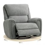 MCombo 400lbs Heavy Duty Power Recliners, Oversized Swivel Rocker Power Recliner Chair for Big and Tall People, USB & Type C Charge Ports, for Living Room, Office, Fabric OE678 (Light Grey)