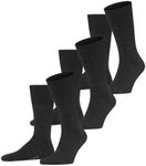 FALKE Men's Airport Wool Dress Socks, Anthracite, 6.5-7.5