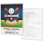 HIGHRAZON Baseball and Softball Scorebook, 35 Games Score Keeping Book for Stats, Baseball Softball Score Book for Coaches, Softball Lineup Cards for Adult, Youth, Little League Scorekeepers