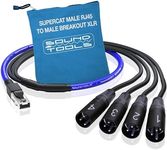 Sound Tools SuperCAT Sound Tails Male RJ45 to Male Breakout XLR – 4 Channel Audio & Ethernet to XLR – Compatible with Audio Mixer, Amplifier, Speaker, Microphone, DMX Controller or Intercom Systems