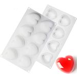 BrilliantDay 8 Grid Heart-Shaped Silicone Moulds Baking Bakeware Mold for Cake Decorating, Baking, Candy Making, Chocolate, Cupcake