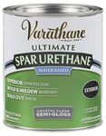 Rust-Oleum 250141H Varathane Ultimate Polyurethane Exterior Wood Varnish/Finish (Water-Based | Semi-Gloss Clear | 946 ML)