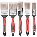 Hardys 5pc Paint Brush Set Mix | Essential Paint Brushes for All Wall, Ceiling & Paint Decorating | Synthetic Bristle Straight Line & Angled Brushes for Cutting In & Smooth Finish