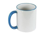 Sublimation Mug 10,11oz Colour Changing, Coloured Inner, or Rim & Handle Heat Press (Rim and Handle Blue (Dark) x 36)