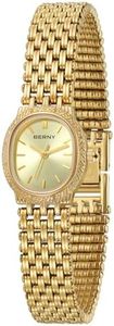 BERNY Gold Watches for Women Oval Ladies Small Watch Quartz Movement 3ATM Waterproof Female Wrist Watch Small and Exquisite Tools Included -Gold Dail