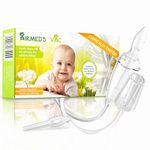 Airmed's Vac Nasal Aspirator Baby. CLINICALLY Tested, Safe and Gentle. Baby Nose Sucker with 2 Suction Heads and Cleaning Brush. Efficient Baby Nasal Aspirator with Strength of a Vacuum Cleaner