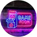 Game Room Arcade TV Man Cave Bar Club Dual Color LED Neon Sign Blue & Red 12" x 8.5" st6s32-j2850-br