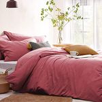 Lanqinglv 3n Pieces Duvet Cover Set Double Bed Bean paste Plain Bedding Set Microfiber Quilt Comforter Cover and 2 Pillowcases 50x75cm