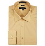 Marquis Men's Basic Slim Fit Dress Shirt, Champagne Gold, 17.5" Neck 32"-33" Sleeve