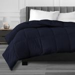 Comfort Lab Lightweight Navy Comforter | Full/Queen | Box Stitching for Even Warmth | Cooling Technology, Breathable Fabric | Elegant Crisp Color | Durable Construction