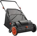 INXXCOROO Push Lawn Sweeper,21inch Leaf & Grass Collector,Strong Rubber Wheels & Heavy Duty Thickened Steel Durable to Use with Large Capacity 3.5 cu. ft. Mesh Collection Hopper Bag,2 Spinning Brushes