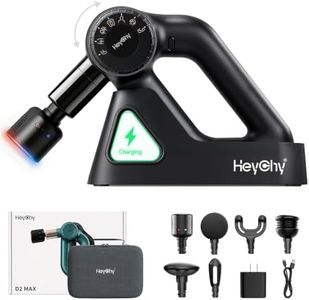 HEYCHY Deep Tissue Massage Gun with Heat and Cold, 6-12mm Amplitude, Adjustable Angle Arm, Muscle Massager for Neck, Back, Shoulder, Leg Pain Relief, Workout Recovery for Athletes, Men, Women, Black