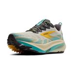 Brooks Men's Ghost Trail, Versatile Off-Road Running Shoe for Rugged Terrain - Bleached Sand/Rabbit/Bluefish - 8 Medium