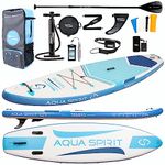 AQUA SPIRIT Inflatable Stand up Paddle Board SUP TEMPO Package | 10’6 x 32” x 6” | Adult Beginners/Experts | 120KG Limit | Paddle, Backpack, Pump, Go Pro Mount, Change Mat, Phone Case