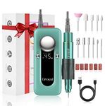 Electric Nail Drill Professional, 45000RPM Nail Drill Kit for Acrylic Gel Nails Tools, Rechargeable Portable Nail File Manicure Pedicure Kit for Women Nails Tools Green