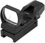 Feyachi RS-29 Reflex Sight, Red & Green Illuminated 4 Reticles Red Dot Sight with 20mm Picatinny Rail, 1x22x33mm,Black