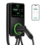 Autel Home Smart Electric Vehicle (EV) Charger, 50 Amp Level 2 Wi-Fi and Bluetooth Enabled EVSE 4G,Touch Screen, with in-Body Holster and 25-Foot Cable Black