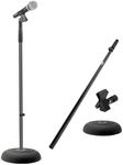 PYLE-PRO Microphone Stand - Universal Mic Mount with Heavy Compact Base, Height Adjustable (2.8’ - 5’ ft.) - PMKS5