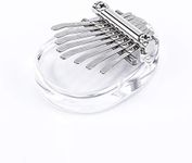 TREELF Acrylic Thumb Piano Crystal Transparent Kalimba Instrument 8 Keys Mini Thumb Piano (Oval)