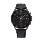 Tommy Hilfiger Mens WEST Black Dial Leather Analogue Watch - TH1791711