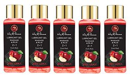 Lube Massage & Lubricant Gel For Men & Women Water Based Lube, Skin Friendly, Paraben Free, Non-Sticky and Smooth Experience, Ripe Apple Flavour Pack of 05