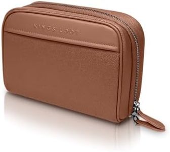 Kings Loot Tech Bag, Leather Electronics & Cable Organizer, Bourbon