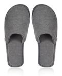 MIFUZI Men's House Soft Slippers Closed Toe comfortable Sole Bedroom Indoor Carpet Home Winter Trendy Slippers (Grey, 7)