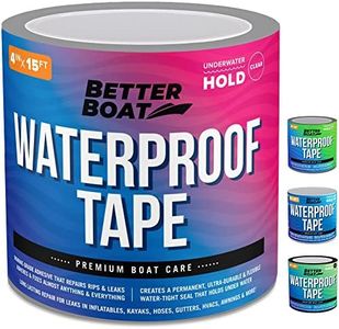 Better Boat Clear Waterproof Tape for Leaks Heavy Duty Marine Grade Seal Tape, 15 ft x 4 in, Invisible Repair, Pools, Shower, Windows