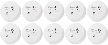 Geevon 10 Pack Water Leak Detectors, 100dB Water Sensor Alarms Flood Detector for Basements, Bathrooms, Laundry Rooms, Kitchens, Garages, and Attics, Water Alarms Battery-Operated (Battery Included)