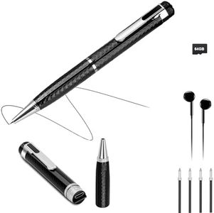 64GB Digital Voice Recorder Pen with Noise Cancellation,Voice Activation,Playback, Clear Audio Recording for Meetings, Lectures, interviews&Classes for Students, Professionals & Workers