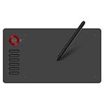 Drawing Tablet, 10x6 Inch VEIKK A15 Graphic Tablet,8192 Levels Pressure Battery-Free Pen with Tilt Function, 12 Shortcut Keys,for Drawing,Designing, Online Teaching and Remote Work-Red