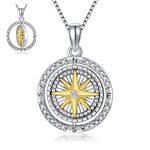 Friendship Gifts for Women, Best Friend Friendship Necklace Jewellery Birthday Gifts，925 Sterling Silver Compass Pendant Necklace for Women…