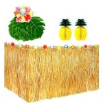 Hawaiian party decorations,Table Skirts for Luau Party,Tropical Luau Party Decorations for Beach Aloha Moana Birthday Party