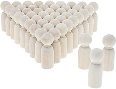 Bright Creations Wood Peg Dolls, Peg Doll Kit (1.77 in, 50-Pack)