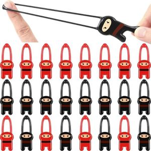 24 Pieces Stretchy Flying Ninjas Slingshot Stretch Ninja Toys Red and Black Elastic Slingshot Ninja Stretchable Funny Finger Ninja Slingshot Toys for Ninja Kids Birthday Party Favors Supplies