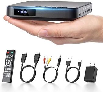 DESOBRY Mini DVD Player - 1080P HD Compact Player for TVs with HDMI, All Region Free, CD/DVD, USB/TF Card, Remote Control, PAL/NTSC Support