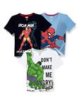 Marvel By Kidsville Boys Solid regular fit T-Shirt Pack of 3(MC008_Multicolor 7_9 Years-10 Years)